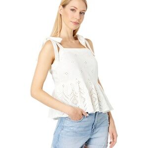 MADEWELL NWT Rosalie Tie Strap Top in Geo Eyelet
Large White